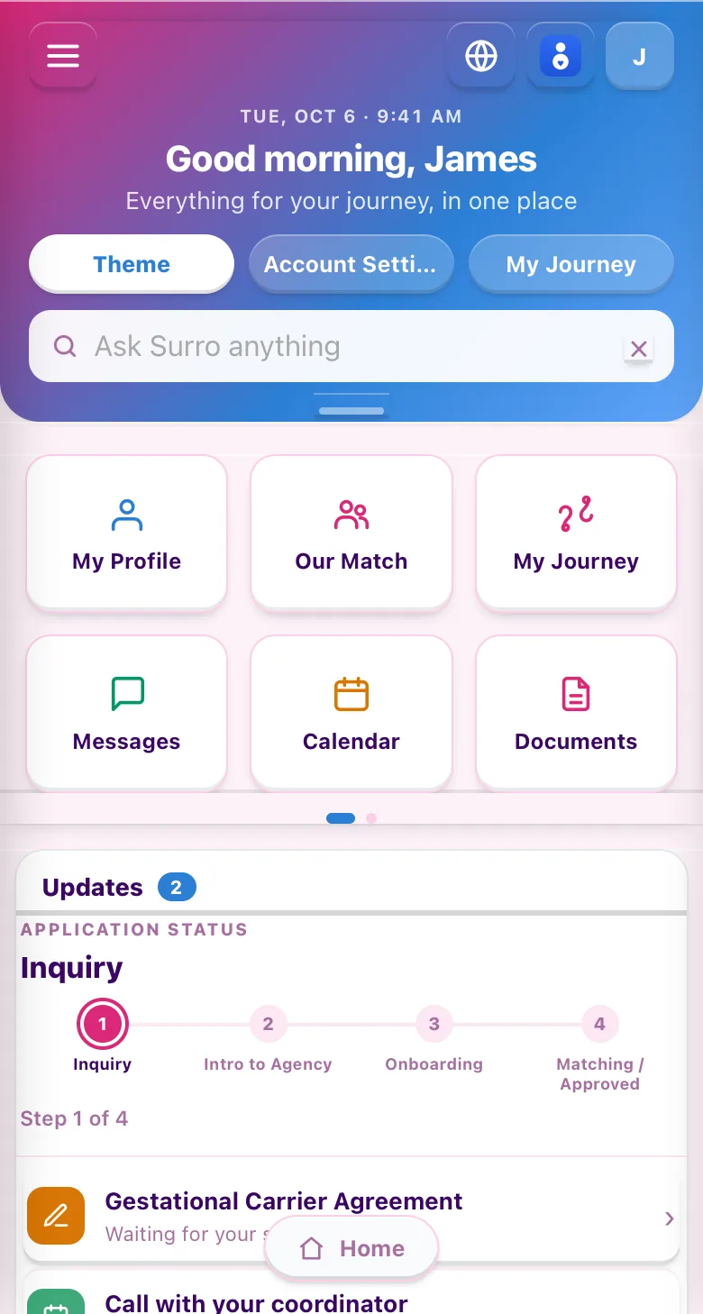The intended parent portal
